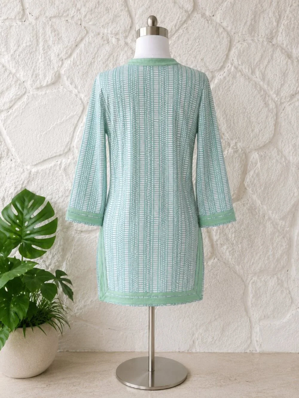 Tory Burch Swim Cover Up Tunic Seafoam Green 100% Cotton Beach Resort Size M - Picture 6 of 17